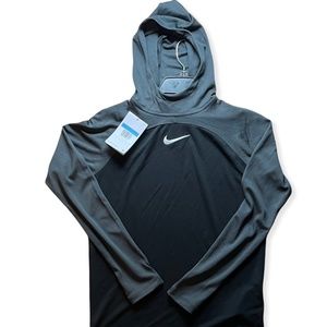 NWT Nike Hoodie YOUTH Medium Pullover Sweatshirt Dri-fit Therma HD Hooded Black